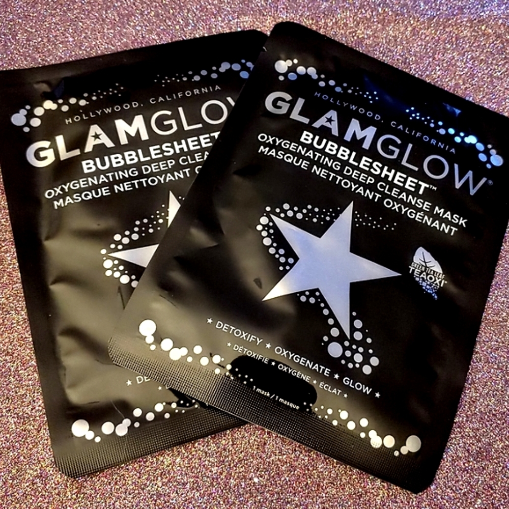 Set of 2 GLAMGLOW BUBBLESHEET Oxygenating Deep Cleanse Masks